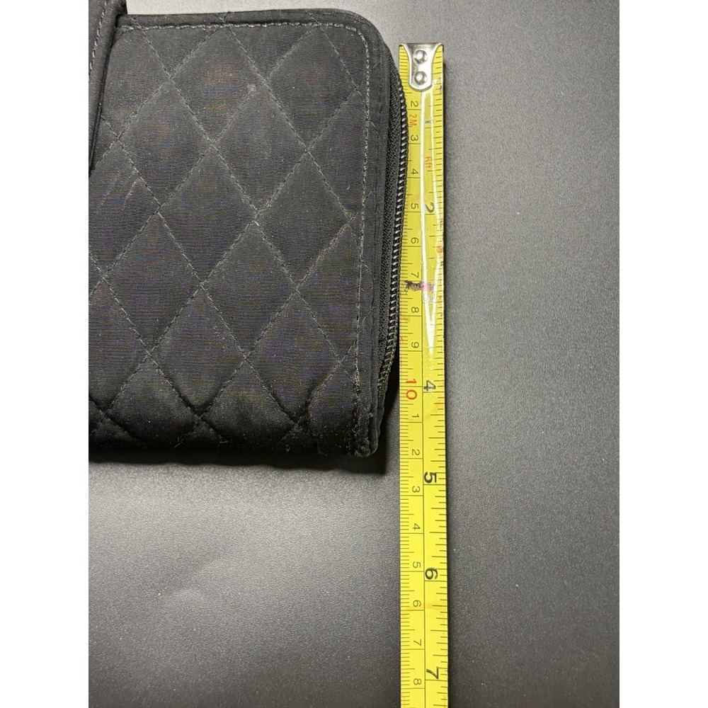 Vera Bradley Black Leopard RFID Quilted Turnlock Wallet - Picture 8 of 9